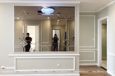 Điểm danh 4 mẫu gương ghép trang trí phòng khách hot nhất hiện nay