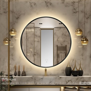 Gương Đèn Led Khung Kim Loại Sơn Tĩnh Điện Đen Cao Cấp Dehome - DKL80.3A