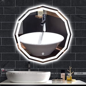 Gương Tròn Cách Điệu Có Led Cao Cấp Dehome - D70.2B