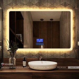 Gương Nhà Tắm Cao Cấp Hình Chữ Nhật Có Đèn Led Dehome - D127.7G