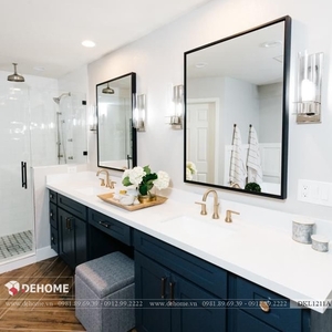 Gương Khung Kim Loại Sơn Tĩnh Điện Màu Đen Cao Cấp Dehome - DKL1211A