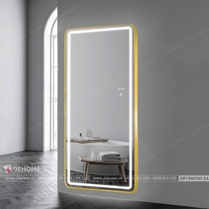 Gương soi toàn thân khung mạ PVD có Đèn Led Cao Cấp Dehome - DPVD65165.3A