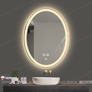 Gương elip nhà tắm có đèn led cao cấp Dehome - DE575.3A