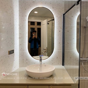 Gương nhà tắm khung mạ PVD tích hợp sấy hơi nước Dehome - DPVD612.4A