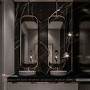 Gương khung mạ PVD màu vàng rose phòng tắm cao cấp Dehome - DPVD516A