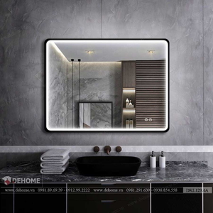 Gương phòng tắm sơn tĩnh điện hình chữ nhật có led cao cấp Dehome - DKL129.4A