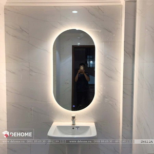 Gương Nhà Tắm Đèn LED Treo Tường Hình Bầu Dục Cao Cấp Dehome - D612.2A