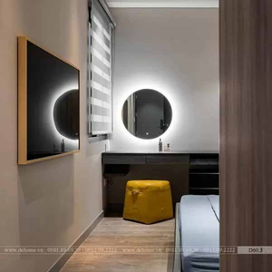 Gương Tròn Trang Điểm Đèn Led Cao Cấp Dehome - D60.2D