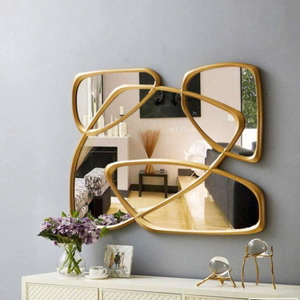 Gương Treo Tường Khung Gỗ Sơn Màu Vàng Gold Dehome - DG1013A 