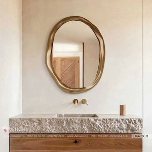 Gương Khung Gỗ Công Nghiệp Sơn Chorm Màu Vàng Gold - DG678CH 