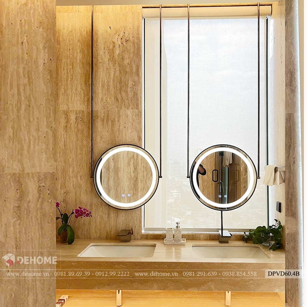 Gương Khung Inox Mạ Đen Phòng Tắm Cao Cấp Dehome - DPVD60.4B