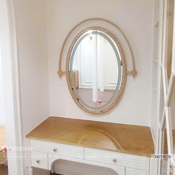 Gương Trang Điểm Khung Gỗ Tự Nhiên Cao Cấp Dehome - DG710.2E