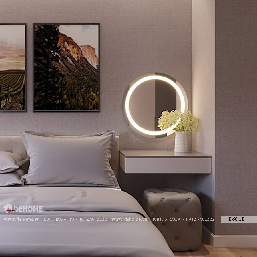 Gương đèn led bàn trang điểm phôi Bỉ AGC nhập khẩu Dehome