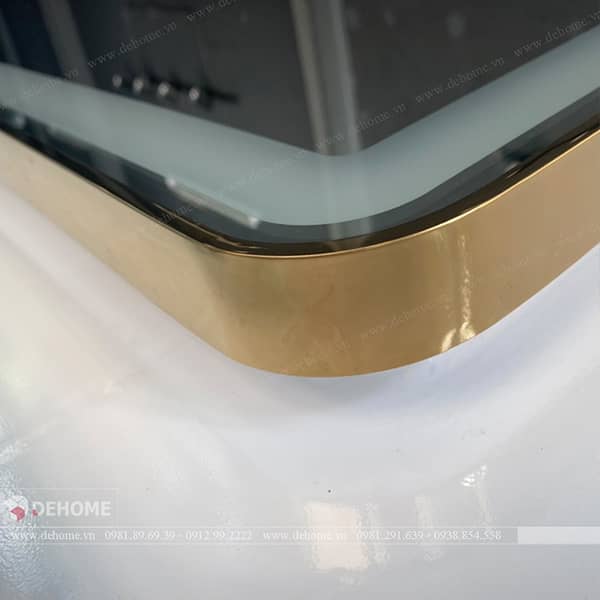 gương khung inox mạ vàng pvd