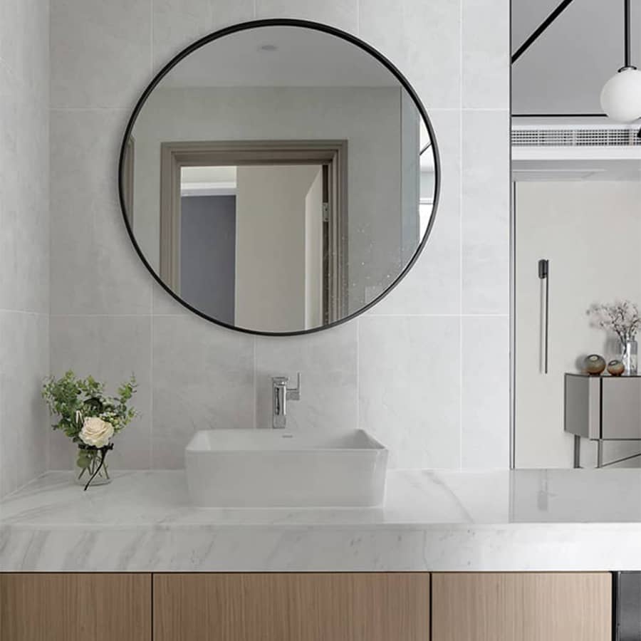 gương khung kim loại sơn tĩnh điện đen