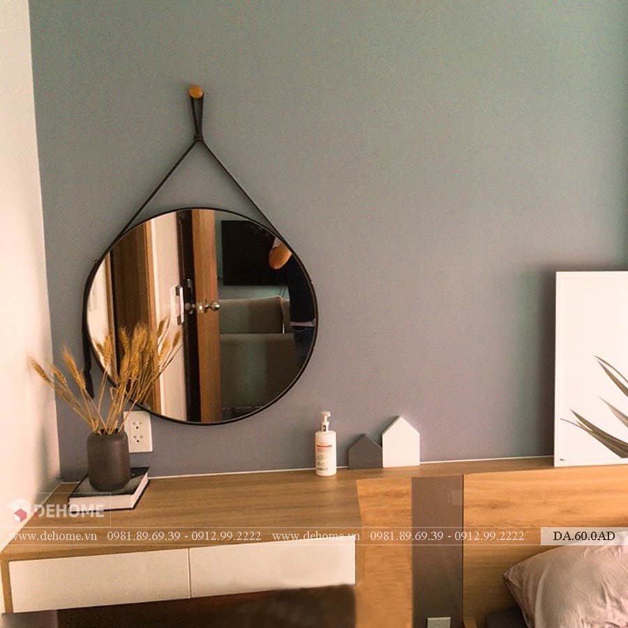 gương dây da bàn trang điểm treo tường