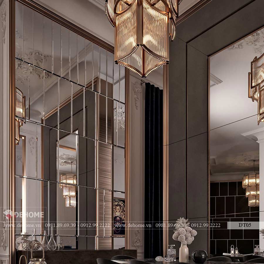 ưu điểm gương dán tường trong thiết kế