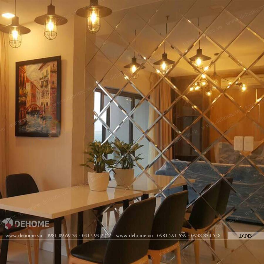 gương ghép trang trí cao cấp phòng bếp dehome
