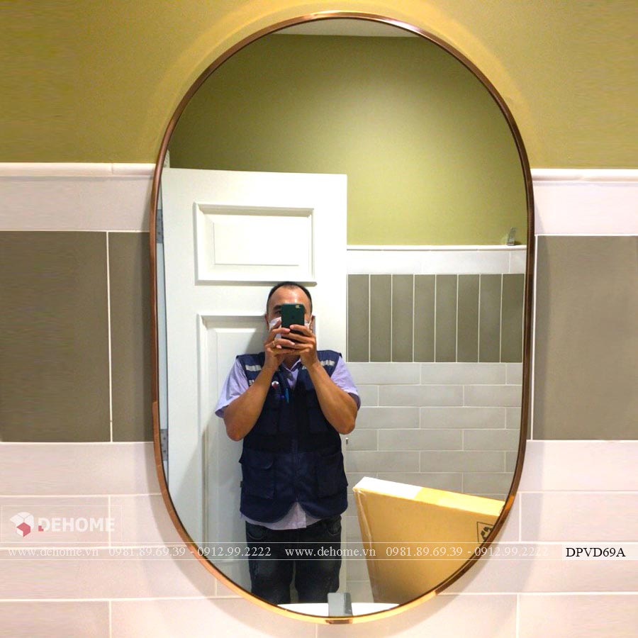 gương khung mạ pvd cho phòng tắm