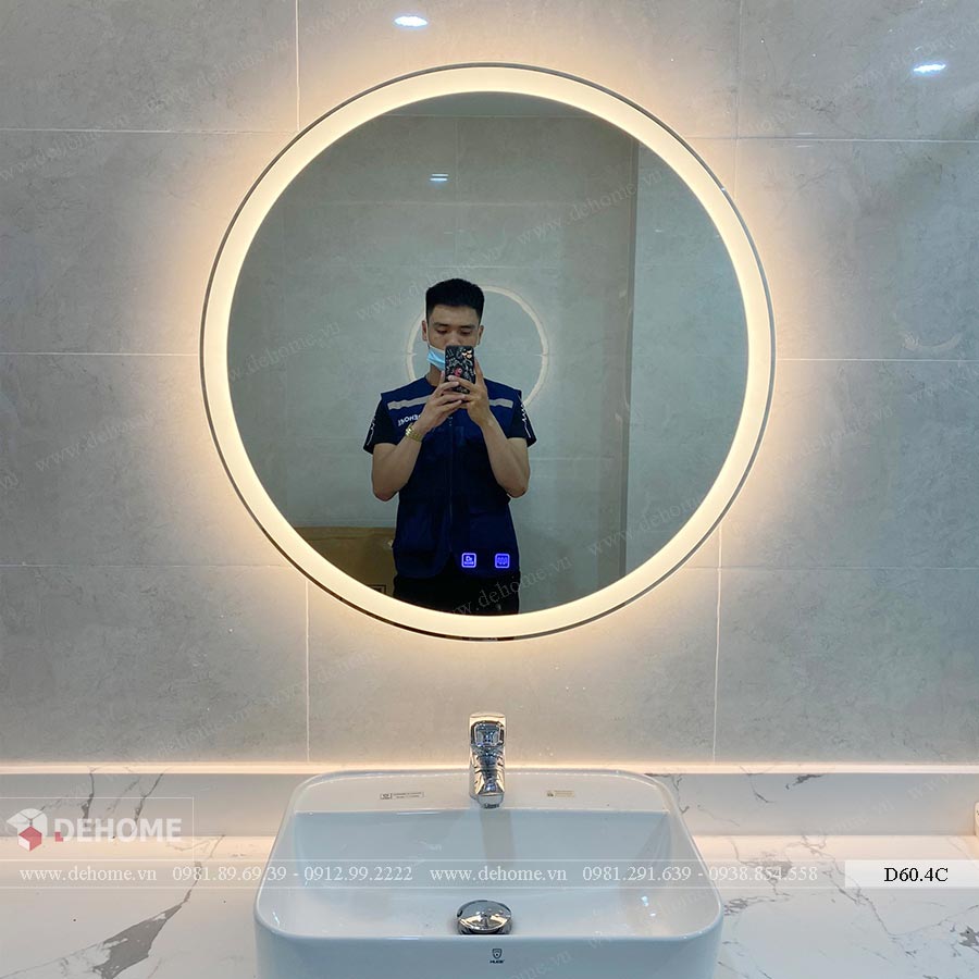 gương đèn led nhà tắm hình tròn