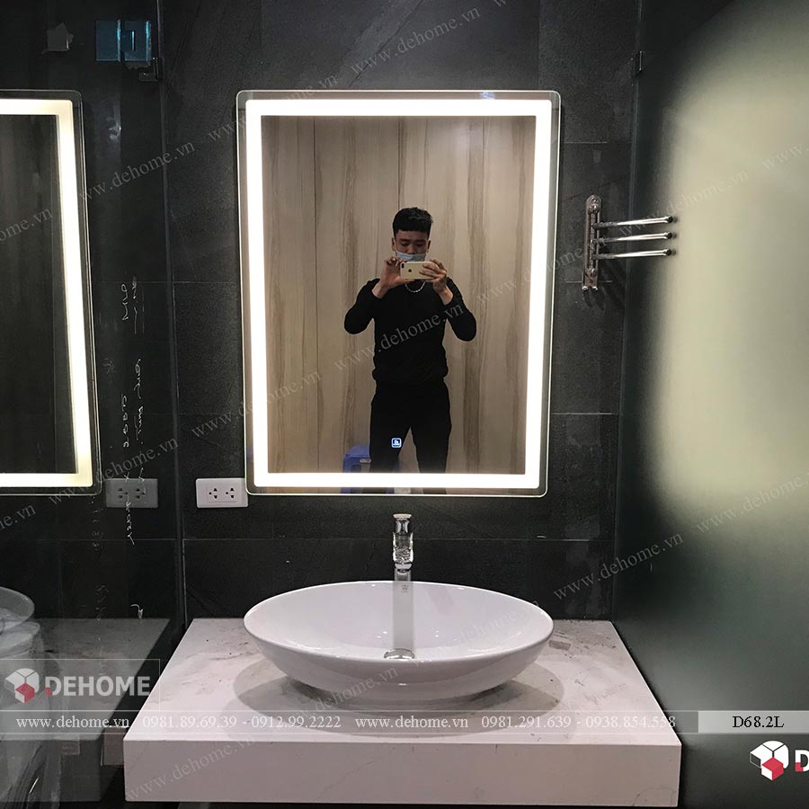 gương nhà tắm có led hình chữ nhật