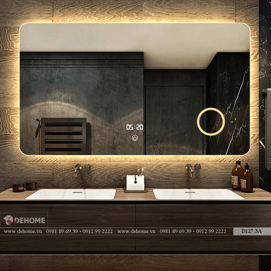 gương phòng tắm có led hình chữ nhật