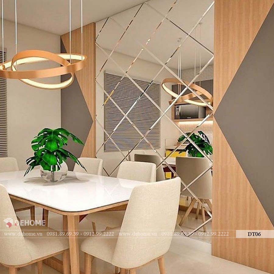 gương ghép trang trí phòng khách