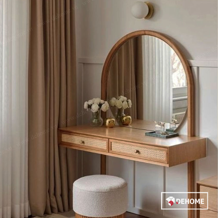 gương bàn trang điểm khung gỗ cao cấp dehome