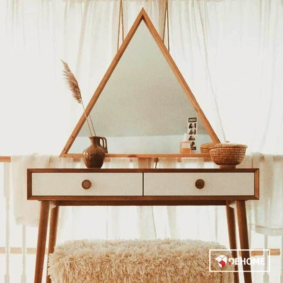 gương khung gỗ hình tam giác dehome
