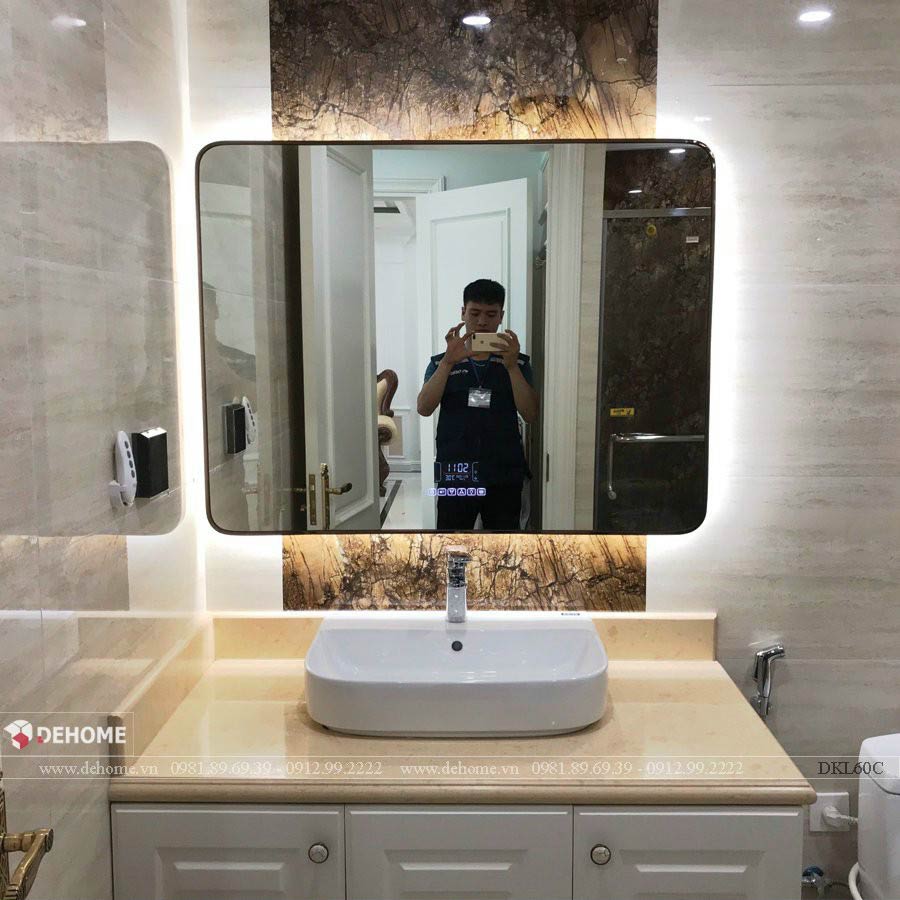 gương phòng tắm chữ nhật mạ pvd