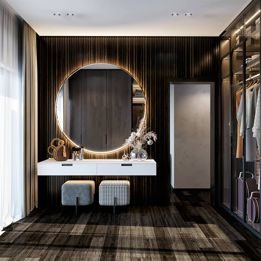 gương phòng tắm khung inox mạ pvd màu vàng