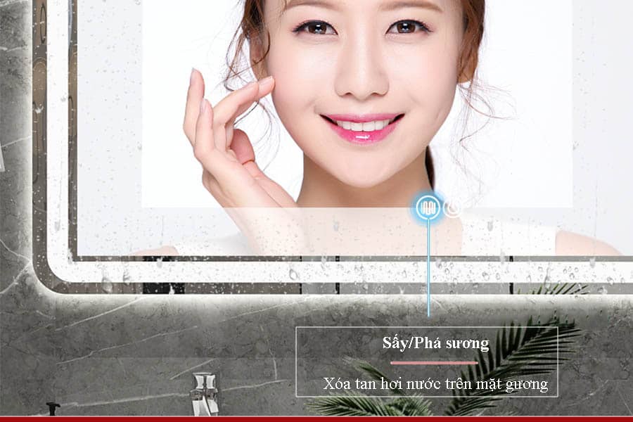 sấy gương trên mặt gương