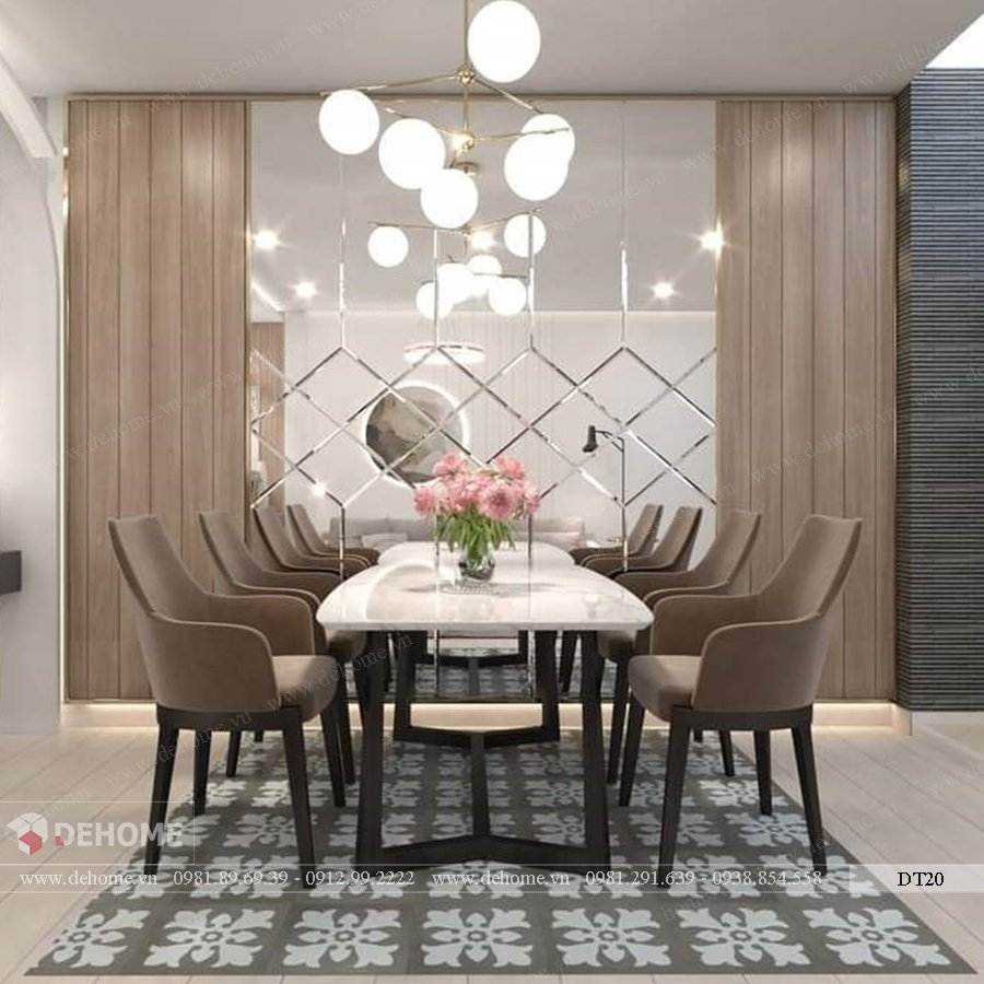 Gương dán tường trang trí phòng ăn Dehome