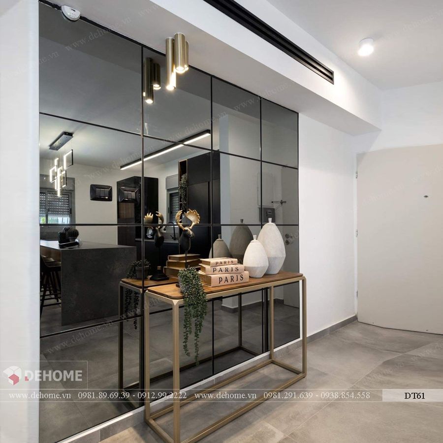 Gương ốp bếp phòng khách